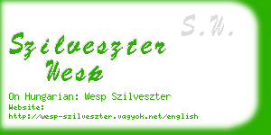 szilveszter wesp business card